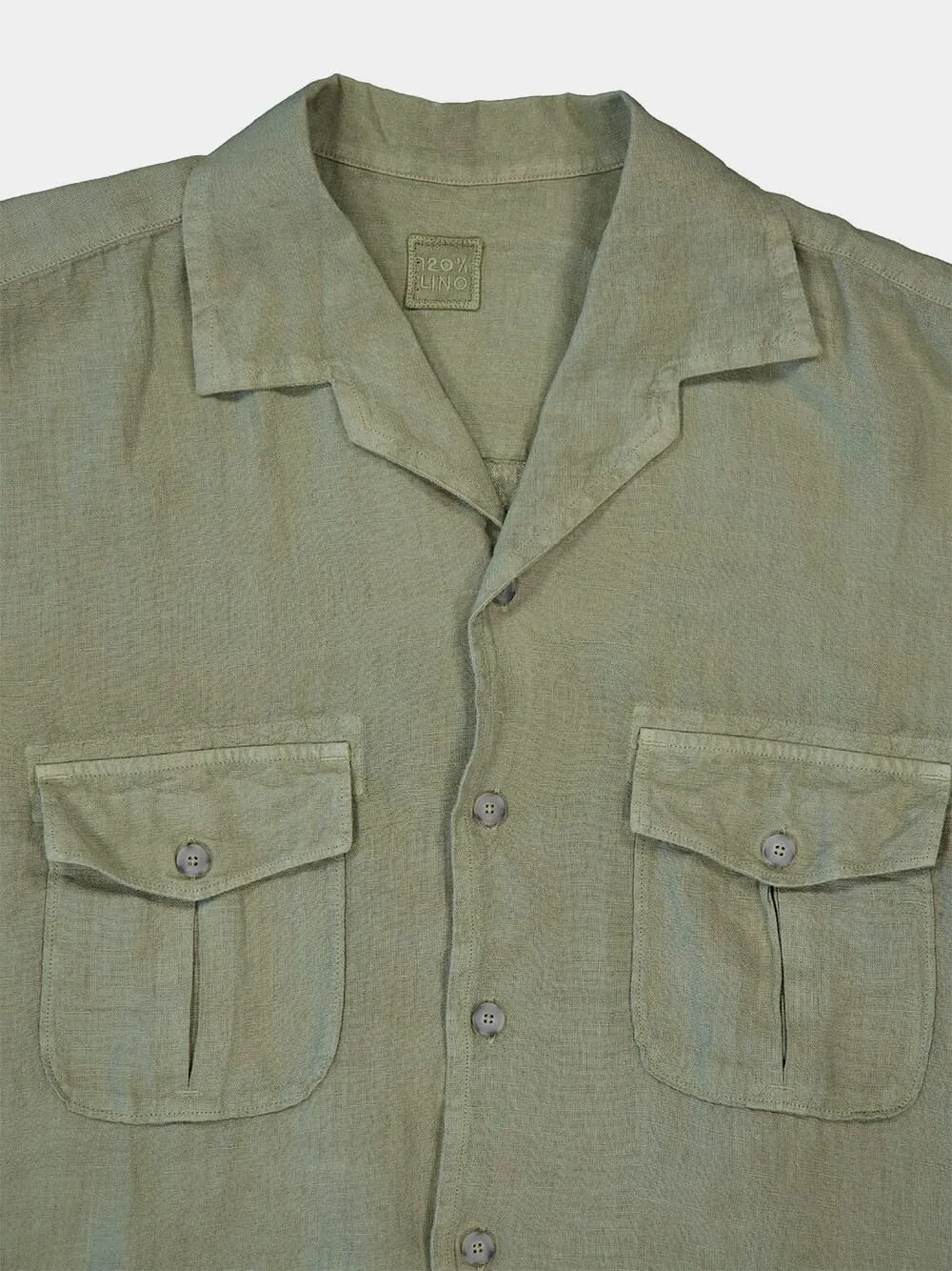 Cactus Green Linen Shirt with Pockets sold by Fashion Clinic product image thumbnail 3