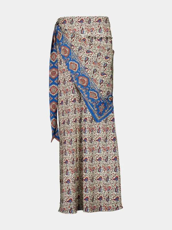 Bandana Paisley Long Satin Skirt sold by Fashion Clinic