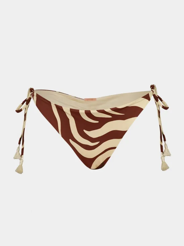 Mocca and Ecru Sagrado Bikini Bottom sold by Fashion Clinic