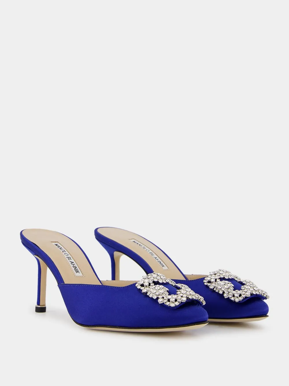 Blue Satin Jewel 70mm Mules sold by Fashion Clinic product image thumbnail 3