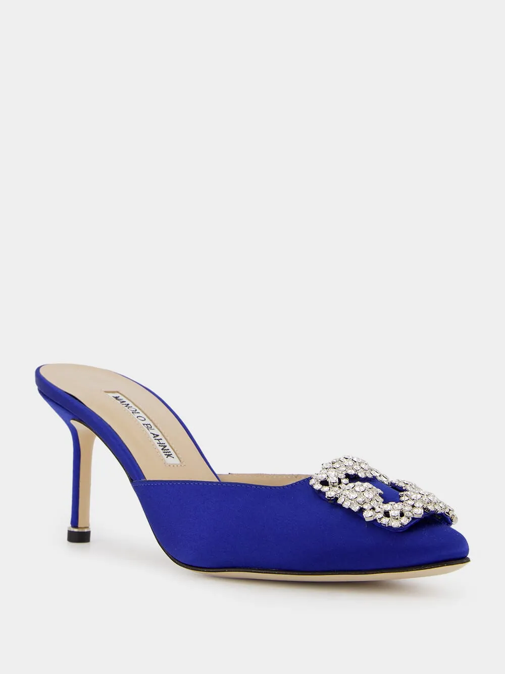 Blue Satin Jewel 70mm Mules sold by Fashion Clinic product image thumbnail 2
