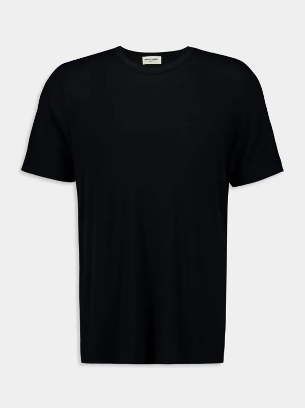 Black C-Neck T-Shirt sold by Fashion Clinic