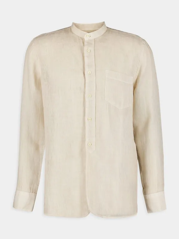 Classic Beige Linen Shirt sold by Fashion Clinic