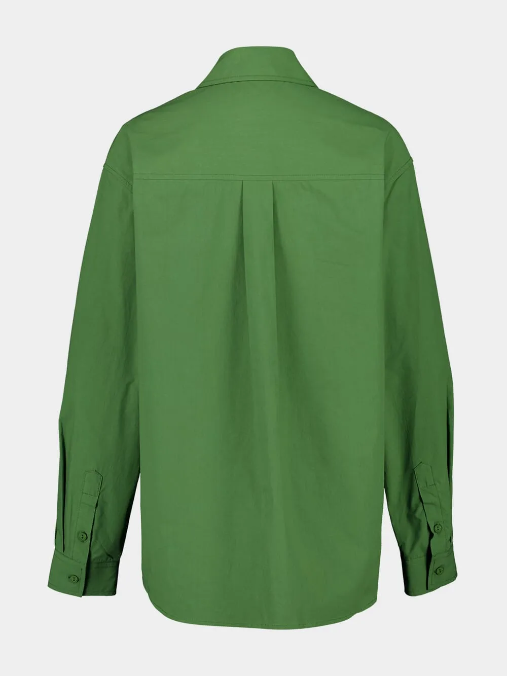 Green Relaxed Poplin Shirt sold by Fashion Clinic product image thumbnail 2