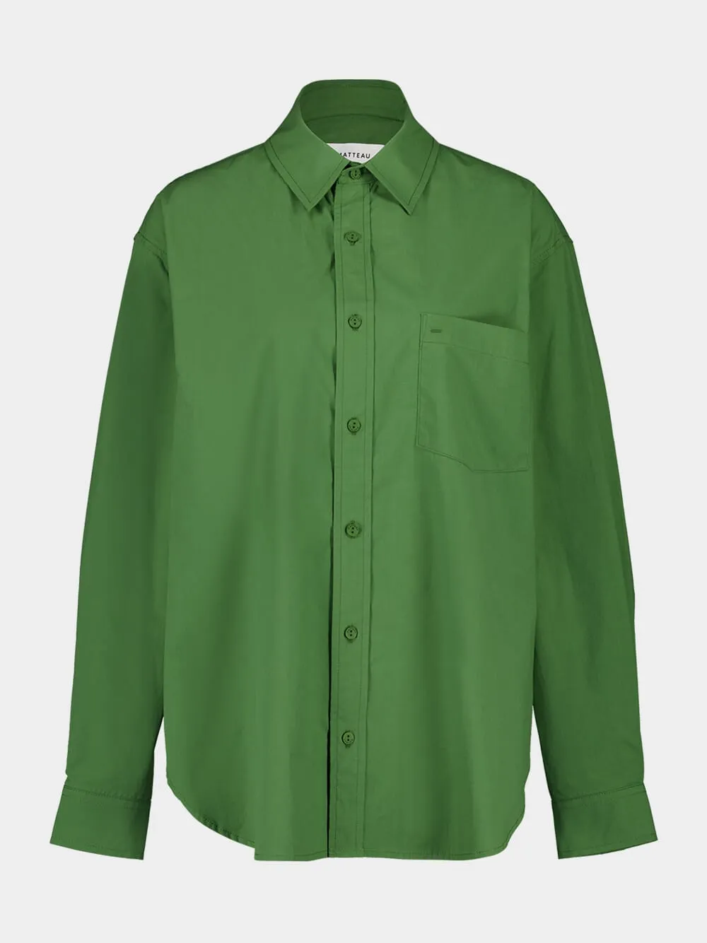 Green Relaxed Poplin Shirt sold by Fashion Clinic