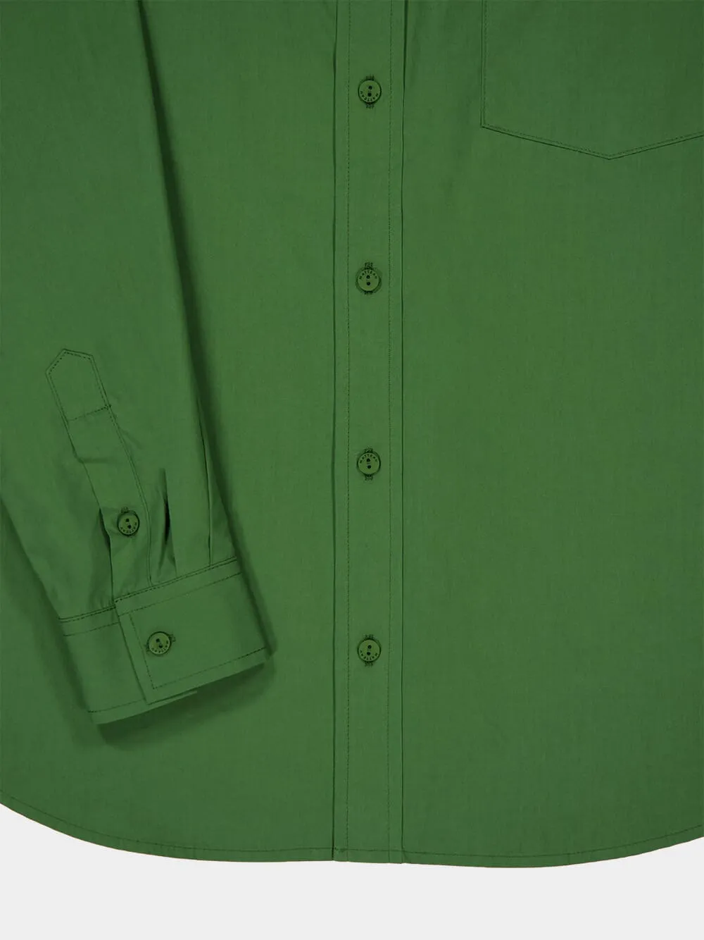 Green Relaxed Poplin Shirt sold by Fashion Clinic product image thumbnail 4