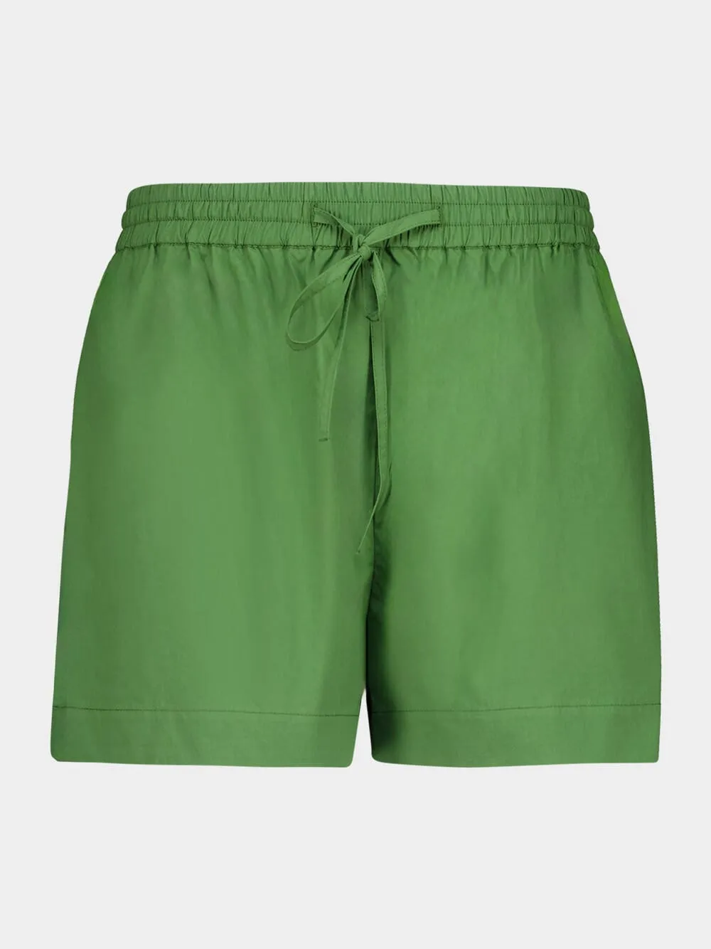 Green Relaxed Poplin Shorts sold by Fashion Clinic