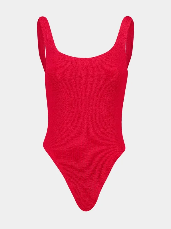 Square Neck Red Swimsuit sold by Fashion Clinic