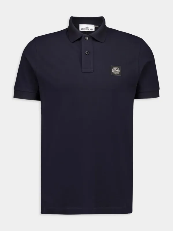 Navy Blue Organic Cotton Polo Shirt sold by Fashion Clinic