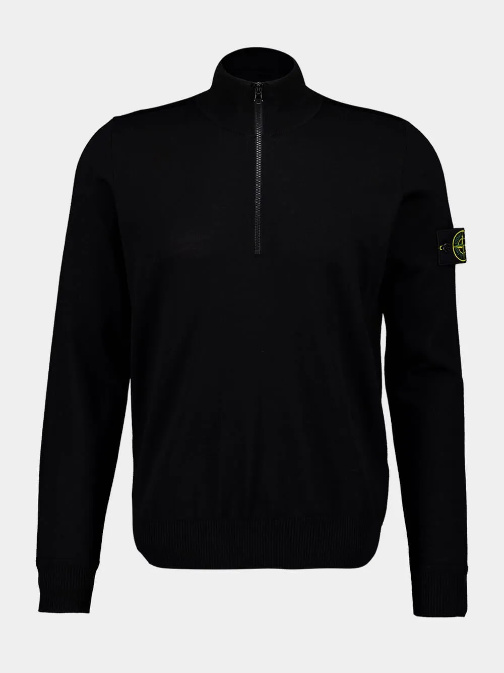 Black Half-Zip Virgin Wool Jumper sold by Fashion Clinic