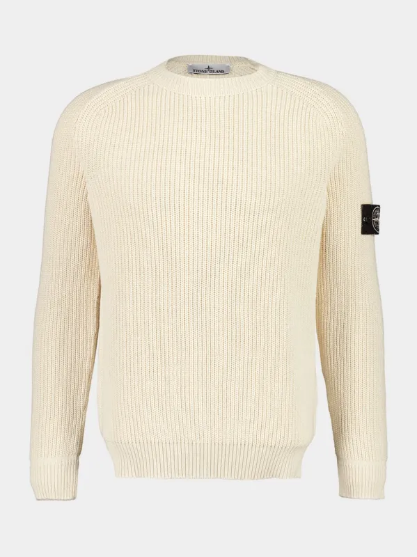 Ivory Recycled Cotton Fisherman Jumper sold by Fashion Clinic