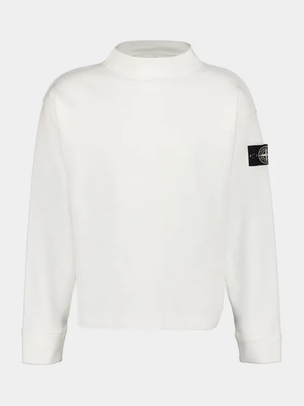 Natural White Knit-Look Crater Sweatshirt sold by Fashion Clinic