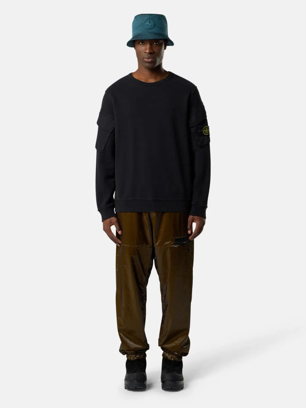 Black Brushed Organic Cotton Sweatshirt sold by Fashion Clinic