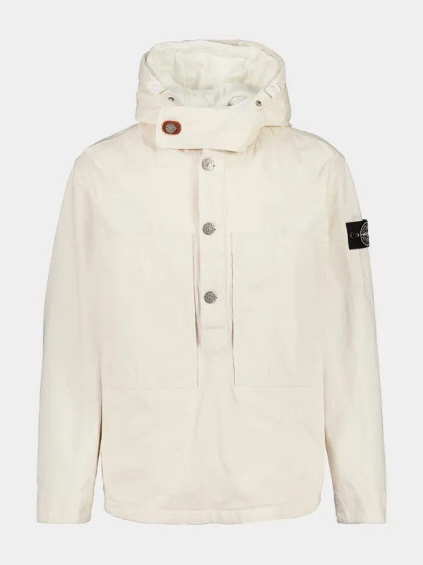 Ivory Natural Cotton Gabardine Anorak made by Stone Island