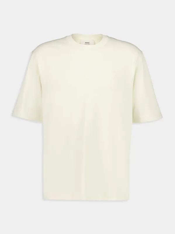 Ivory Cotton Ami De Coeur T-Shirt sold by Fashion Clinic