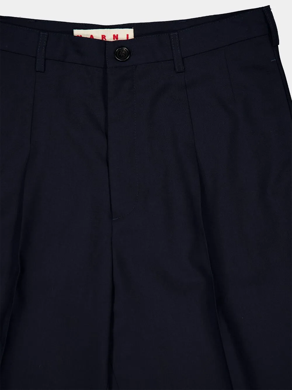 Blue Black Virgin Wool Relaxed Trousers sold by Fashion Clinic product image thumbnail 3