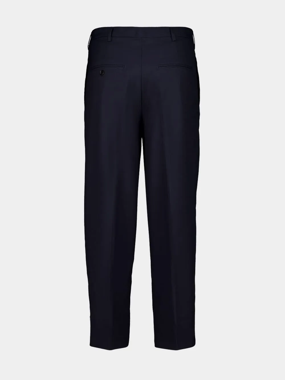 Blue Black Virgin Wool Relaxed Trousers sold by Fashion Clinic product image thumbnail 2