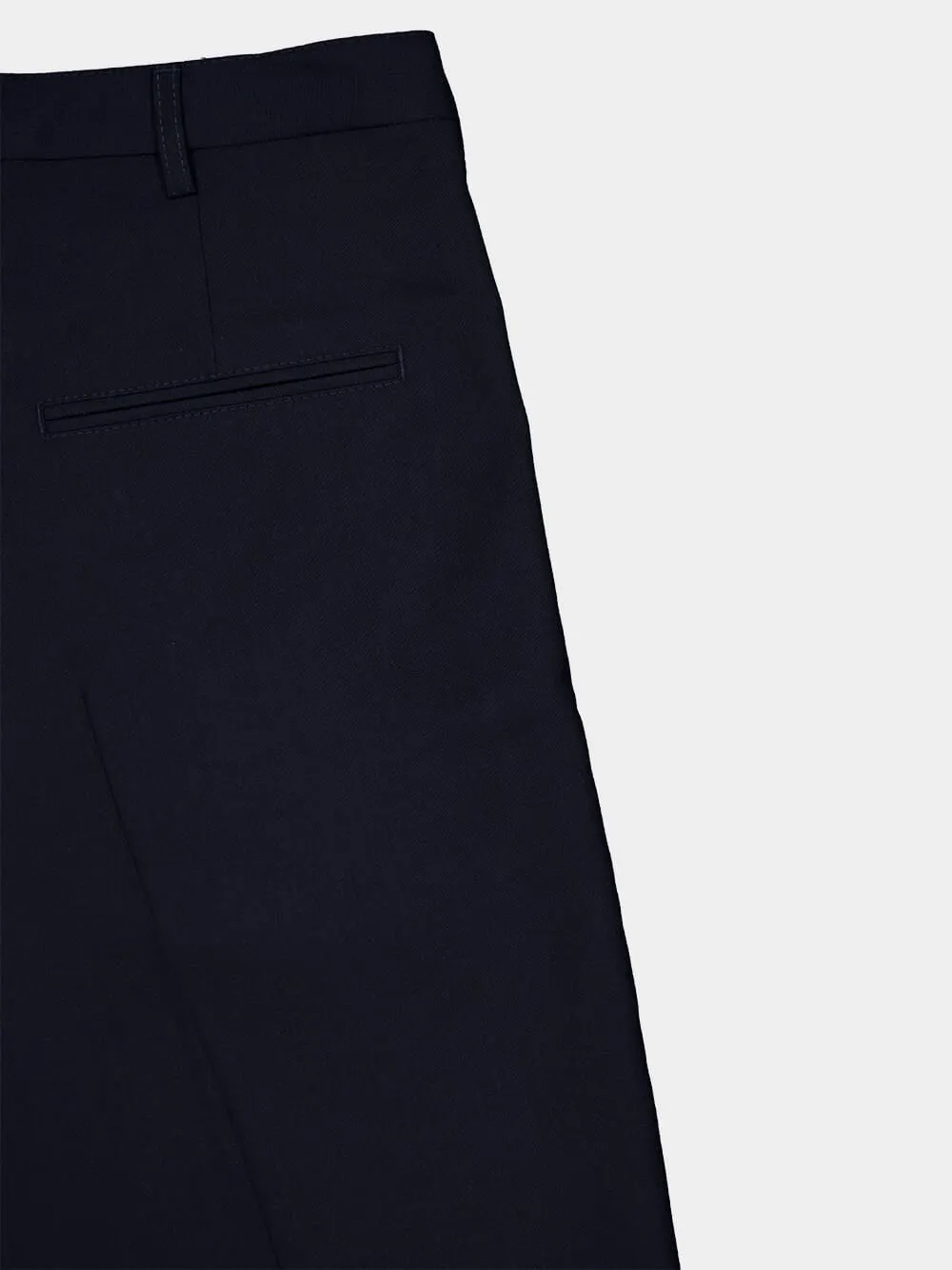 Blue Black Virgin Wool Relaxed Trousers sold by Fashion Clinic product image thumbnail 4