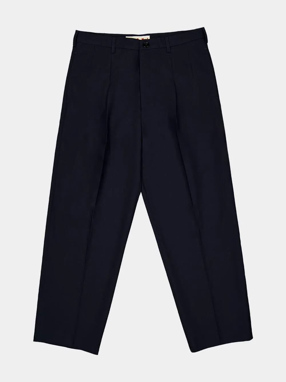Blue Black Virgin Wool Relaxed Trousers sold by Fashion Clinic product image thumbnail 5