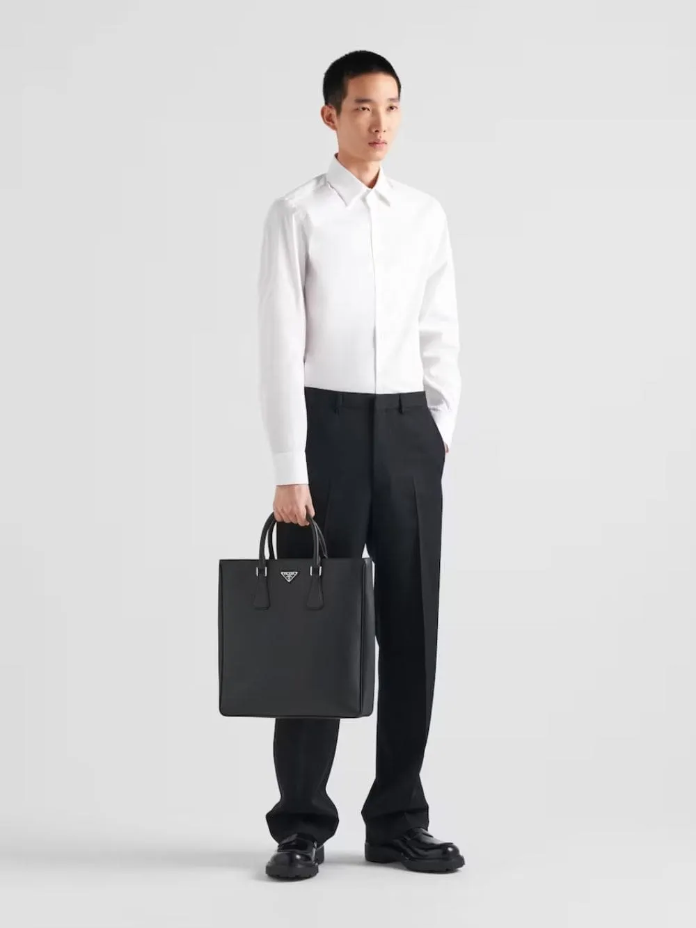 White Stretch Cotton Slim Shirt sold by Fashion Clinic product image thumbnail 2