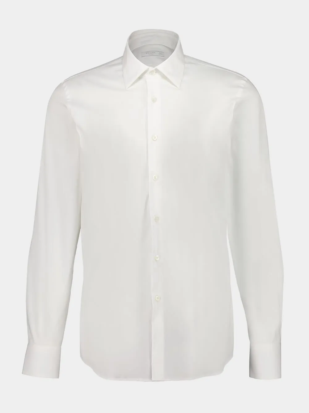White Stretch Cotton Slim Shirt sold by Fashion Clinic