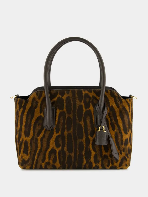 Whisky Brown Ocelot-Print Suede Bag sold by Fashion Clinic