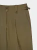 Khaki Pleated Crepe de Chine Silk Pants sold by Fashion Clinic