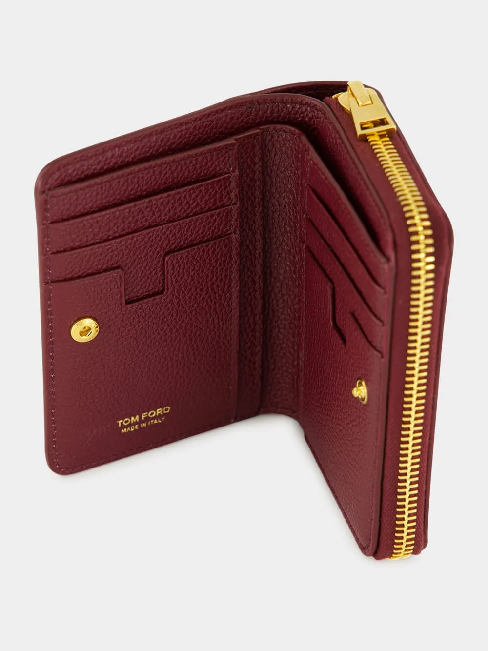 Red Plum Grain Leather Mini Wallet sold by Fashion Clinic product image thumbnail 3