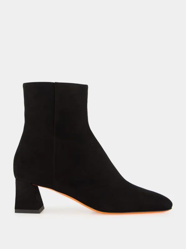 Black Leather Marta Ankle Boots sold by Fashion Clinic