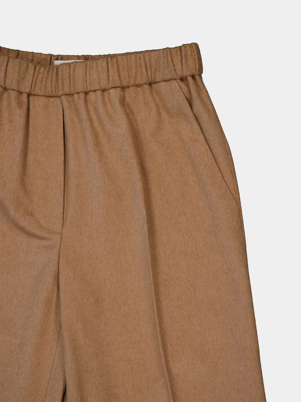 Camel Wide-Leg Woven Trousers sold by Fashion Clinic product image thumbnail 3