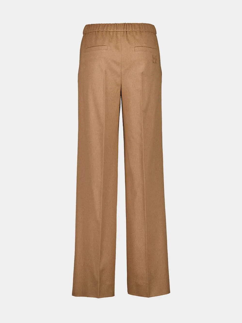 Camel Wide-Leg Woven Trousers sold by Fashion Clinic product image thumbnail 2