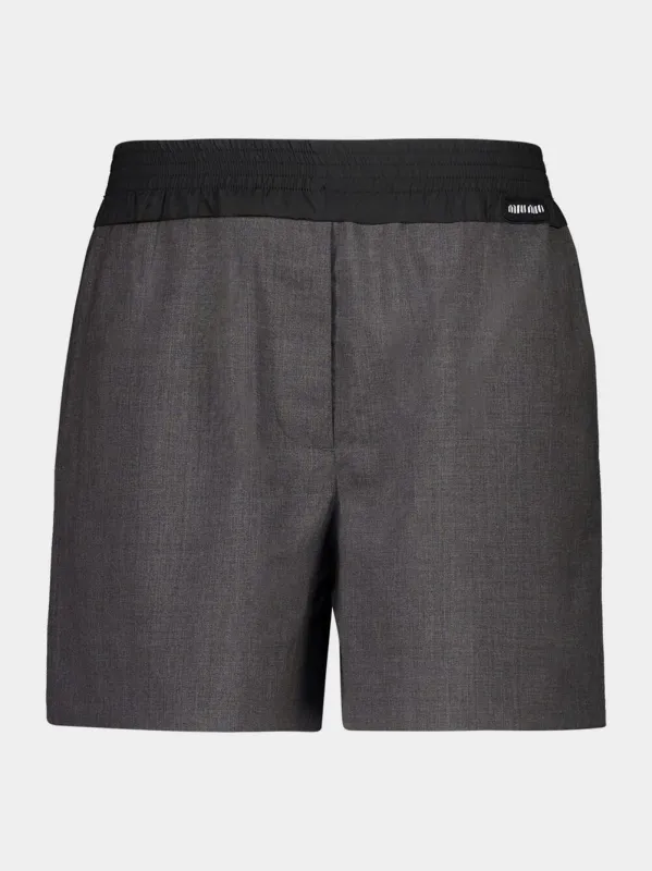 Ardesia Grey Superfine Wool Shorts sold by Fashion Clinic
