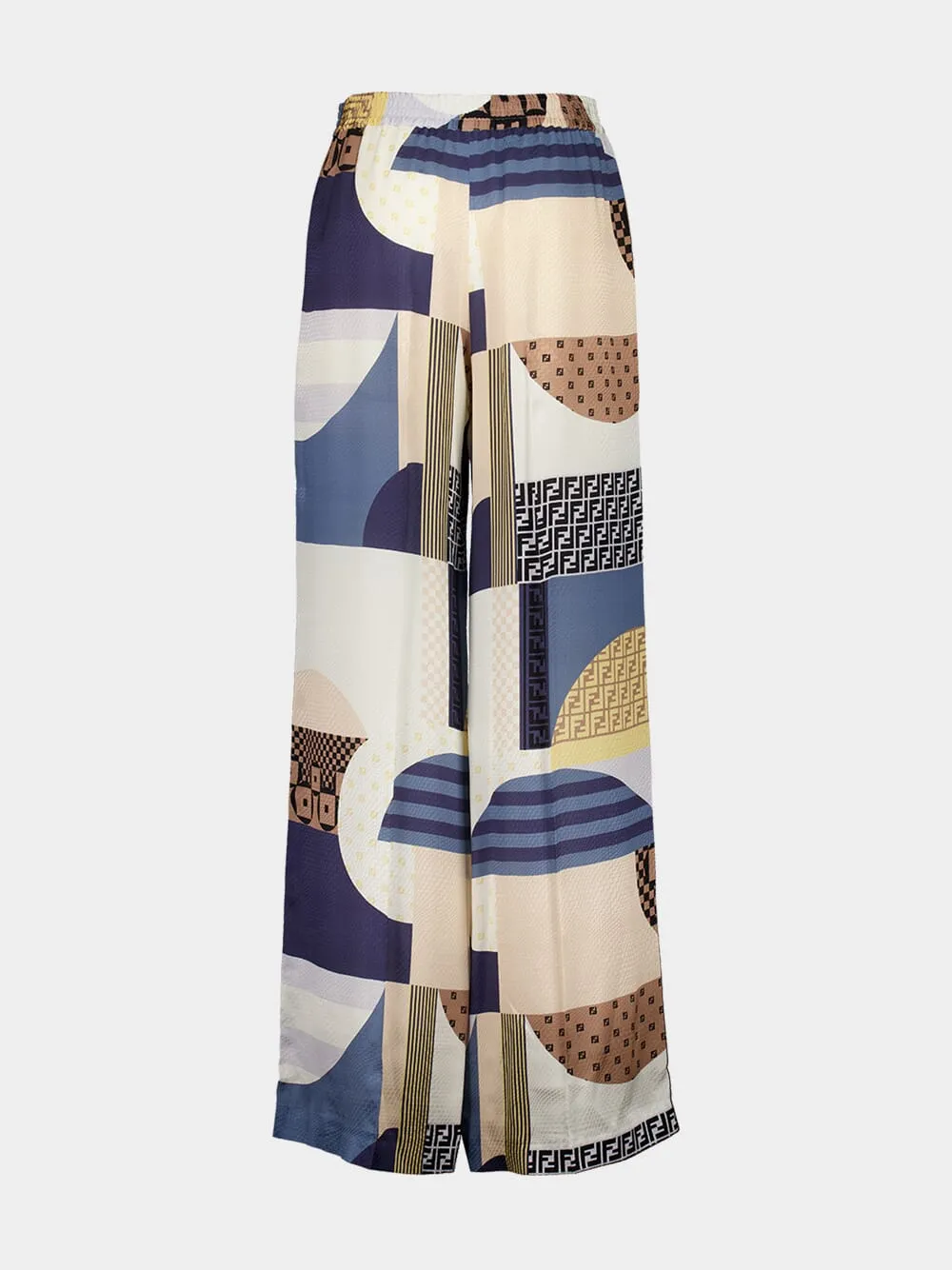 Blue Patchwork Silk Pyjama Trousers sold by Fashion Clinic product image thumbnail 2