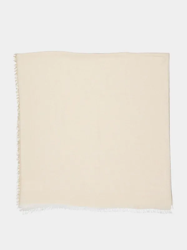Beige FF Cotton Jacquard Shawl sold by Fashion Clinic