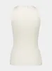White Ribbed Silk-Cotton Tank Top sold by Fashion Clinic