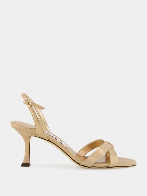 Elsy Gold Suede Slingback Sandals sold by Fashion Clinic