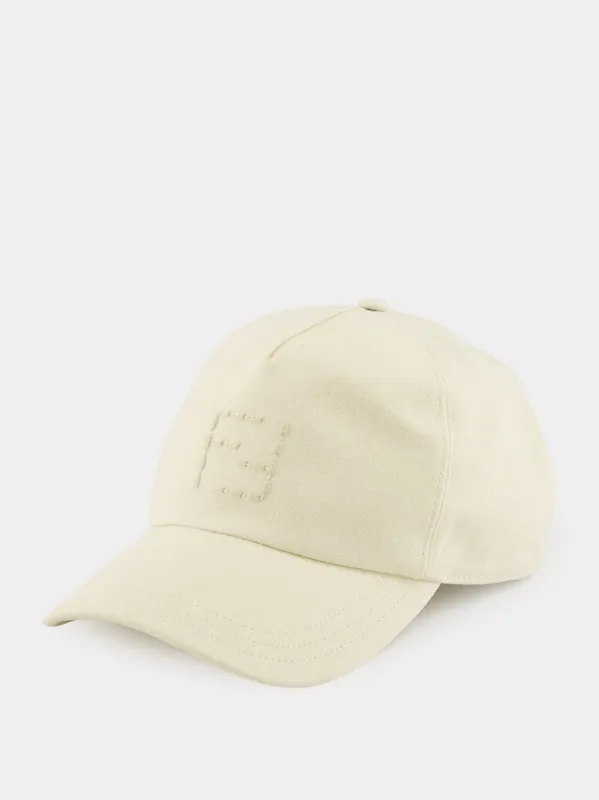 White Canvas Baseball Cap sold by Fashion Clinic