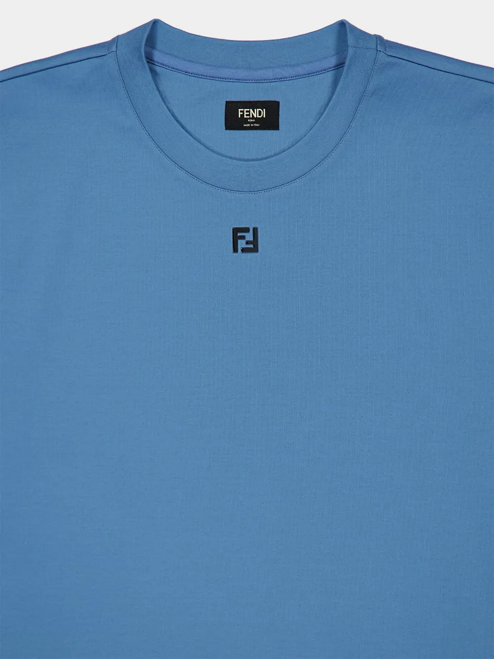 Light Blue Cotton T-Shirt with FF Detail sold by Fashion Clinic product image thumbnail 3