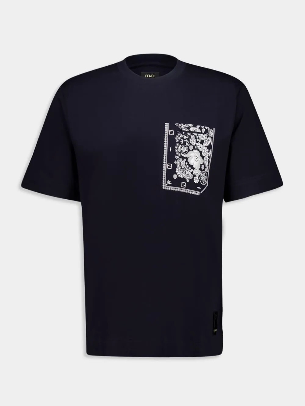 Dark Blue T-Shirt with Bandana Pocket sold by Fashion Clinic