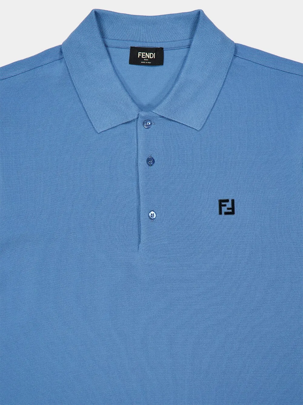 Light Blue Cotton Piqué Polo Shirt sold by Fashion Clinic product image thumbnail 3