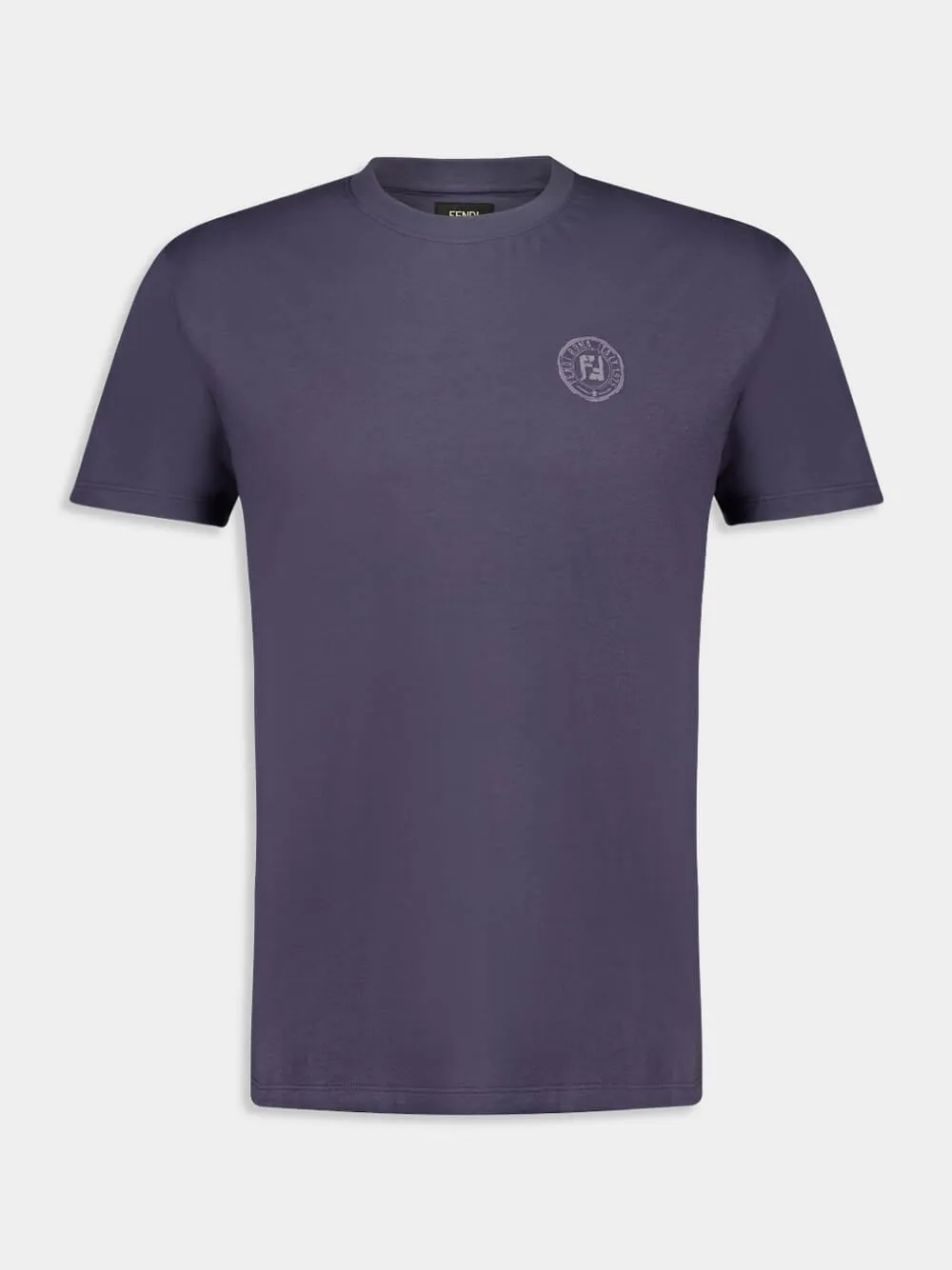 Dark Blue FF Postcards Cotton T-Shirt sold by Fashion Clinic