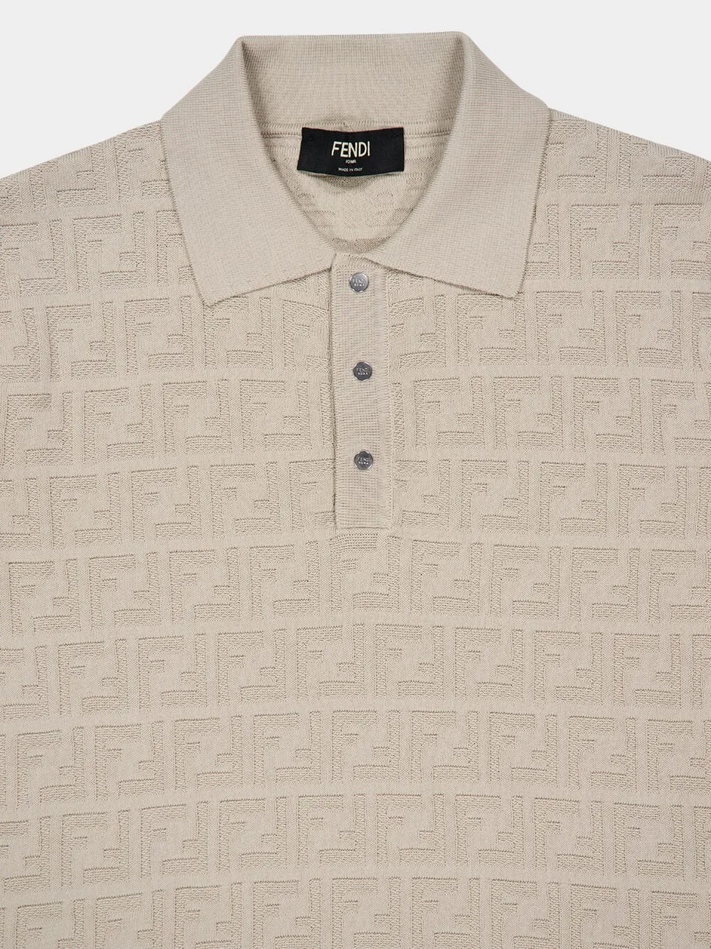 Beige FF Cotton Polo Jumper sold by Fashion Clinic product image thumbnail 3