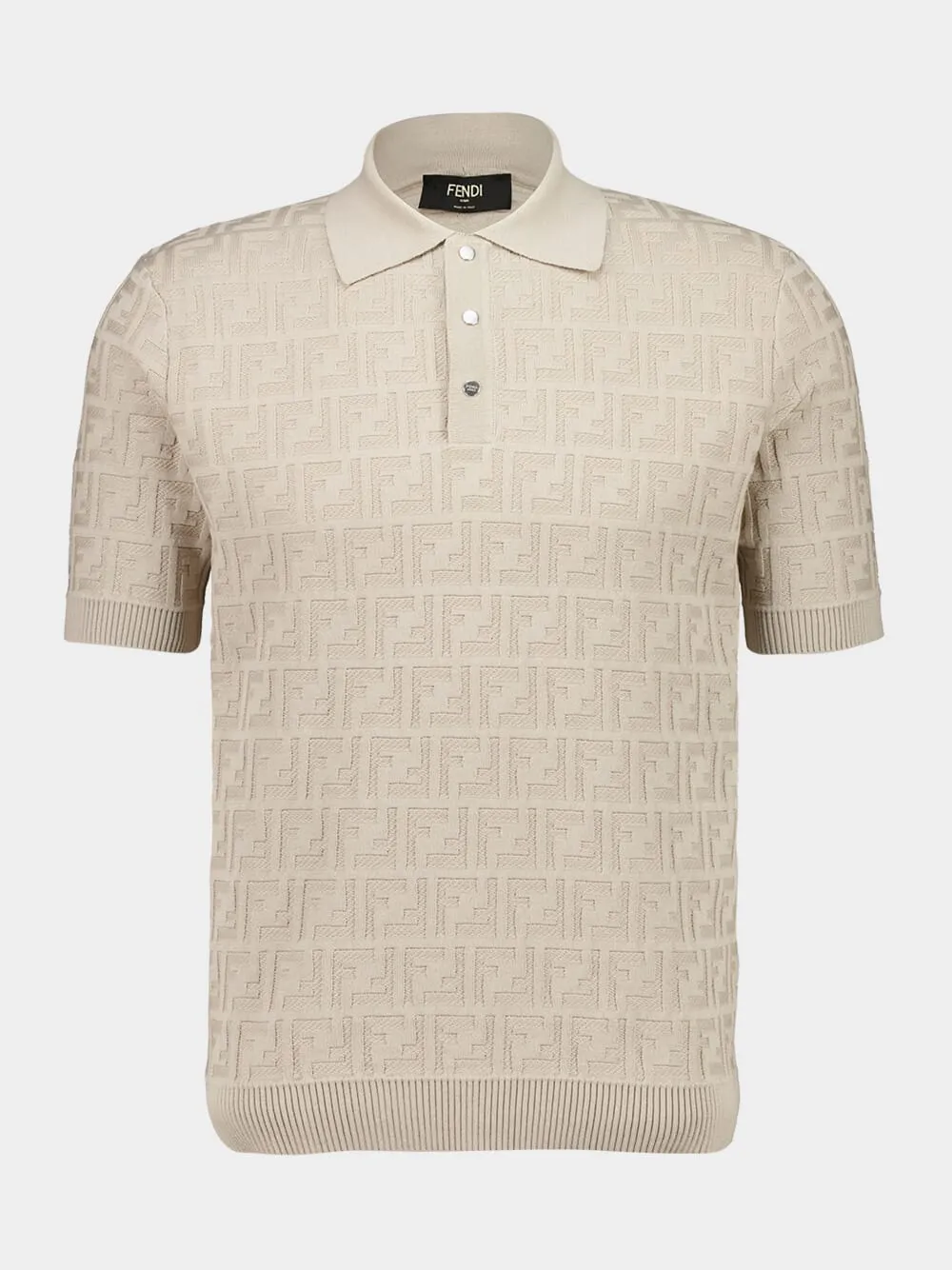 Beige FF Cotton Polo Jumper sold by Fashion Clinic