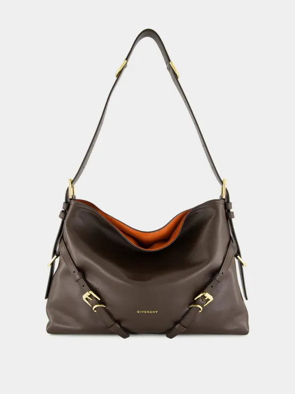 Chocolate Medium Voyou Leather Bag sold by Fashion Clinic