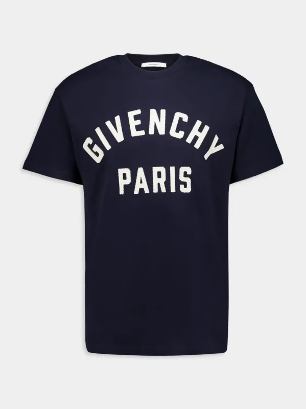 Navy Blue Cotton Logo T-Shirt sold by Fashion Clinic
