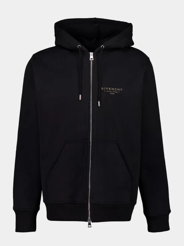 Black Zipped Sweatshirt in Fleece sold by Fashion Clinic