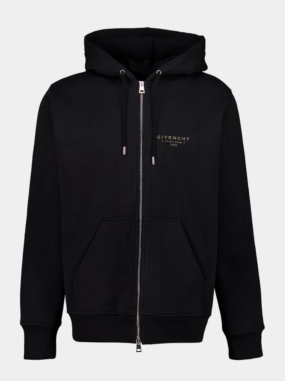 Black Zipped Sweatshirt in Fleece sold by Fashion Clinic