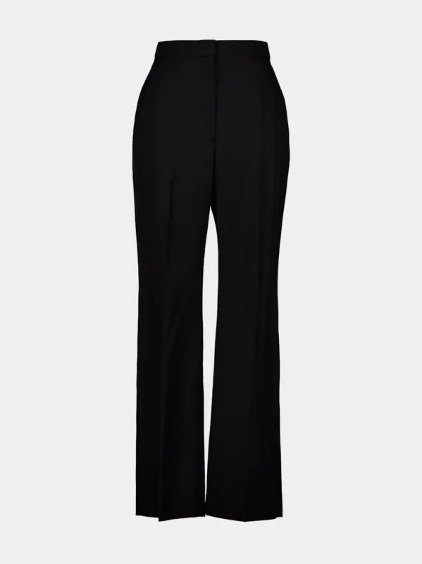Black Classic Wool Cigarette Trousers sold by Fashion Clinic