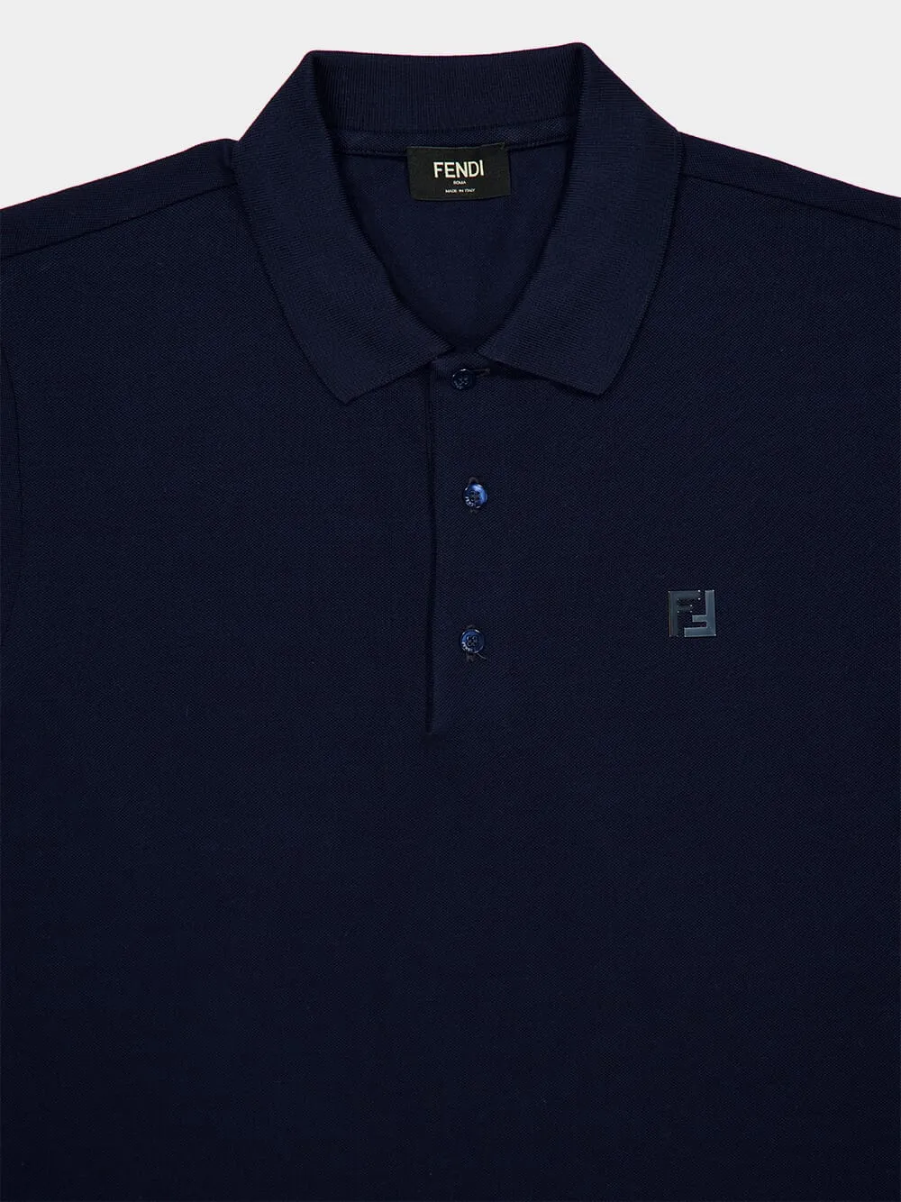 Navy Blue Cotton Piqué Polo Shirt sold by Fashion Clinic product image thumbnail 3