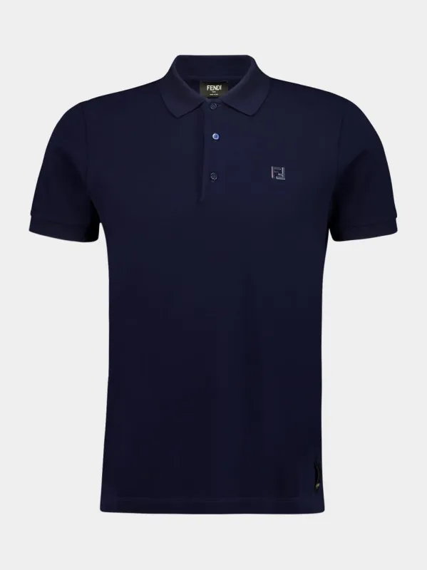 Navy Blue Cotton Piqué Polo Shirt sold by Fashion Clinic